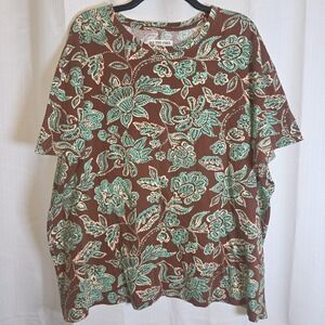 Free People We the Free Nina Floral Print Tee Boho Oversized Size Medium